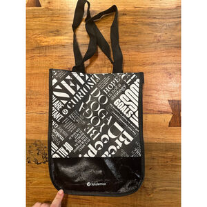 Women's Lululemon Tote Bag One Size Black White